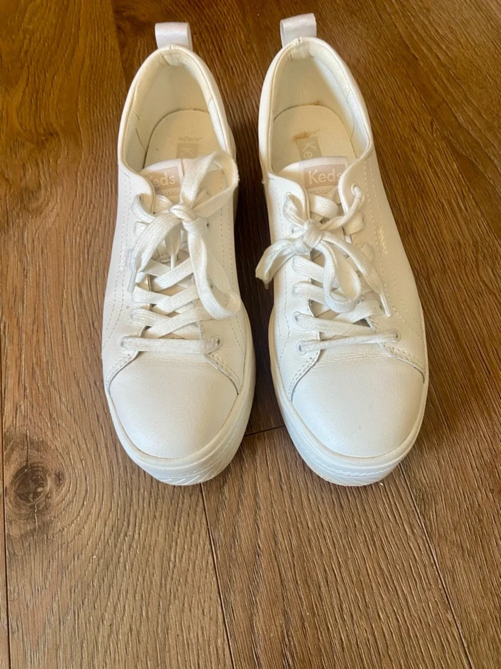 Keds White Platform Lace-Up Sneakers for Women - Picture 2 of 4